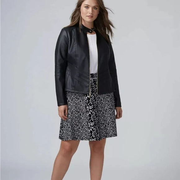 Lane Bryant Animal Print Sweater Skirt Womens Plus 18/20 Black/White Winter - Picture 1 of 9